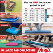 AIREX Balance Pad Stability Trainer, Non-Slip Closed-Cell Foam, Waterproof, 20in x 16in x 2.25in, Red, 07-70632