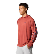 Columbia Sportswear Mens PFG Terminal Tackle Long Sleeve Fishing Hoodie, Omni-Shade UPF 50, Dusty Crimson, Medium, 153617