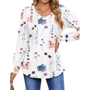Fantaslook Long Sleeve Shirts for Women, 1 White Pink Floral