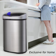 BestOffice TC-1350-SS-13G Touch Free Sensor Stainless Steel Kitchen Garbage Can, 13.2 gal