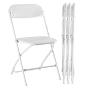 Joinsun Folding Chair Set, 6-Piece, White, Folding and Stacking Design, Non-Slip Feet, 330 lb Capacity
