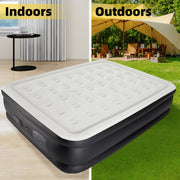 Concetta 18 Inch Queen Air Mattress with Built-In Pump, 600lbs Capacity, Black
