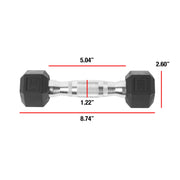 CAP Barbell 45lb Rubber Coated Hex Dumbbell, Non-Slip Chrome Steel Handle, Single, SDR1-045