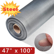 Petoto 304 Stainless Steel Screen Roll, 20 Mesh, 3.93 x 98.4 Feet, Pet-Friendly Window and Door Screening