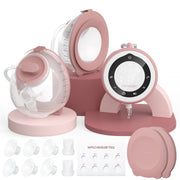 Momcozy Breast Pump Hospital-Grade Hands-Free Portable Wearable Pump 3 Modes 15 Intensity Levels Leak-Proof DoubleFit Flange Deep Pink BP137