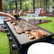 KingChii 5-Burner Propane Griddle, 38 in, 539 sq in Cooking Surface, 41,250 BTU, Portable Outdoor Grill, Black, KC1995A5