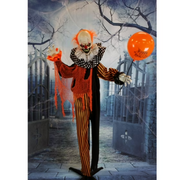 Haunted Hill Farm HHCLOWN-9FLSA Life-Size Animatronic Clown with Lights and Sound, Indoor or Outdoor Halloween Decoration, HHCLOWN-9FLSA
