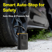 HOTO Air Pump ADV, 150 PSI Portable Tire Inflator & Air Compressor Tool with Digital Pressure Gauge, Black