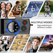 Novzzovaz 4K Point & Shoot Digital Camera, 48MP Photos, 16X Digital Zoom, WiFi Connectivity, Flip 3-Inch Screen, Wide & Macro Lenses, Dual Batteries, 32GB MicroSD Kit, 18272551587