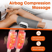 SKINER Heated Leg Massager, Portable Air Compression Calf Wrap with 3 Massage Modes, Adjustable Heat, Rechargeable 2000mAh Battery, ITS-885B