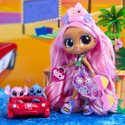 Just Play Disney Doorables Adoorbs Angel Superfan Doll with 10 Mini Accessories, 2 Exclusive Figures, Foldout Play Backdrop, 5.5-Inch, 45816
