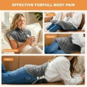 Keenstone Wearable Weighted Heating Pad for Neck and Shoulders, 2.2 lb Weighted, Large 19.3 x 22.4 in, Gray - Soft Material