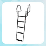 Winibo 4Step Boat Ladder, 304 Stainless Steel, Telescoping Folding Pontoon Ladder with Slip-Proof Steps and Extra Tall Handrails, 600 lb Capacity, 8341SH