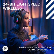 Logitech G Astro A20 X Lightspeed Wireless Gaming Headset, Two-System PLAYSYNC Audio, 48 kHz Microphone, LIGHTSYNC RGB, Black