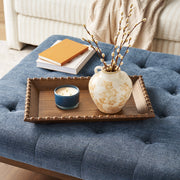 The Pioneer Woman Harper Decorative Tray, Rustic Brown Wood Rectangle with Beaded Rim, 18.7 x 12.4 in