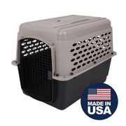 Petmate Vari Plastic Travel Dog Crate, Medium 32 in, Durable Airline-Friendly Carrier, Taupe and Black, 21948