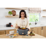 Crock-Pot Manual 4-Quart Slow Cooker with Oven-Safe Removable Stoneware, Mussel Gray, 2216651