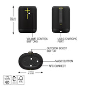 Ultimate Ears EPICBOOM Portable Wireless Bluetooth Speaker, Waterproof IP67, 360 Immersive Sound, 17 Hour Battery, 180 ft Range, Charcoal Black, 984-001862