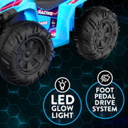 Flybar 12V Glow ATV Ride-On Toy with Bright LED Lights, Blue, Ages 3-6