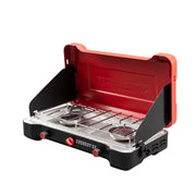 Camp Chef Everest 2X 2-Burner Propane Stove, 40,000 BTU, Folding Lid with Windscreen, 215 sq in Cooking Surface, Red