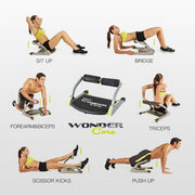 Wonder Core SMART Abdominal Trainer, Adjustable Resistance 24-48 lb, Foldable, Green