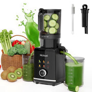 Hicloud Masticating Juicer, 200W Motor, 5-Speed Settings, 4.4-Inch Large Feed Chute, Spiral Juicing Head, BPA-Free, Easy Clean