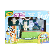 Crayola Scribble Scrubbies Bluey Poolside Playset with 4 Characters, 8 Washable Markers, Scrub Brush, Ages 3+, 740293