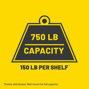 Plano PLA9624SB 5-Shelf Extra Heavy Duty Plastic Storage Shelf Unit 72.5 x 36 x 24 inch