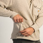 Carhartt Pocket Fleece Relaxed-Fit Midweight Quarter-Zip Sweater for Men - Oat Milk - L