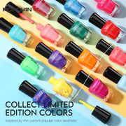Morovan Nail Polish Kit, 15 Neon Glitter Colors, 0.25oz Bottles, Quick Air Dry, Glossy Mirror Finish