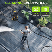 HOMSHADE 1800W Electric Pressure Washer, 5000 PSI, 3.0 GPM, Portable with 4 Nozzles, 25ft Cord, 23ft Hose, PW80