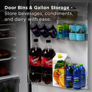 TCL Top-Freezer Refrigerator, 11.6 Cu Ft Counter-Depth, Silver, Adjustable Shelves, Humidity-Controlled Crisper, Reversible Door, TRT12T4AL
