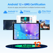 Teclast 5061029 P25T Kids Tablet 4GB RAM 64GB ROM 1TB Expand, 10.1'' IPS Screen, Android 12, Grey