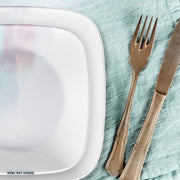 Corelle Vitrelle Aquarello 16 Pc Square Glass Dinnerware Set, Marbled Blue Pattern, Service for 4, 1151684