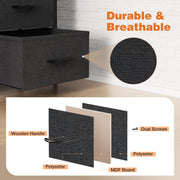 CONCETTA 8-Drawer Fabric Dresser with Adjustable Feet, Waterproof Wooden Surface, Black