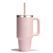 Hydro Flask All Around Insulated Travel Tumbler, 32 oz, Stainless Steel, Leak-Resistant Lid with Flexible Straw, Durable Handle, Trillium Pink, TT32PS678
