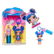 MGA Entertainment Yummiland Licensed Sweets Lip Gloss Doll with DIY Blue Raspberry Blow Pop Lip Gloss, Removable Keychain, Articulated 4-Inch Figure