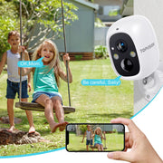 TOPVISION D30 Wireless Security Camera, 2K WiFi Camera with Outdoor Night Vision, IP65 Outdoor Waterproo