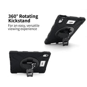 CODi Rugged iPad Case with Integrated Screen Protector, 360 Protection, Rotating Kickstand, Adjustable Hand Strap, Detachable Shoulder Strap, Black, C30705069IS