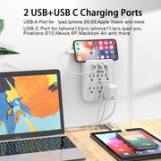 ONDOG Multi Plug Outlet Surge Protector, 6 AC Outlets, 3 Smart USB Ports, 1680 Joules, White, AHR-339