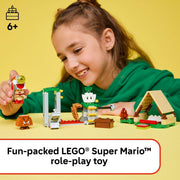 LEGO Super Mario Captain Toads Camp Building Set, 159 Pieces, Includes Captain Toad, Goomba & Turnip Figures, Tent with Bonfire and Collapsible Bridge, Ages 6+