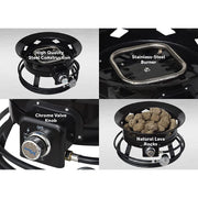 Flame King FKG6501D Portable Propane Outdoor Gas Fire Pit W/ Cover & Carry Kit 19-Inch 58,000 BTU