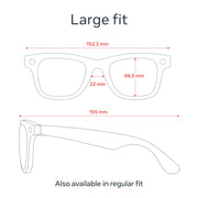 Ray-Ban Meta Wayfarer Large Smart AI Glasses, 12 MP Camera, Open-Ear Speakers, Live Language Translation, Shiny Black, Green Lenses