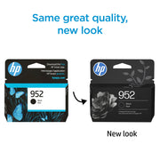 HP 952 Black Original Ink Cartridge, Monochrome, 900 Page Yield, Eco-Friendly Design, F6U15AN