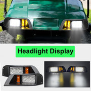 Partiue Golf Cart Light Kit for EZGO TXT 1996-2013, 12V Deluxe Street Legal LED Headlight and Tail Assembly with Turn Signal Switch, Horn, Brake Lights, Waterproof ABS Housing