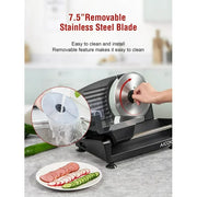Aicok 519N 200W Electric Deli and Food Meat Slicer with Two Removable 7.5 Stainless Steel Blade