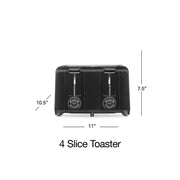 Proctor Silex Toaster with Wide Slots & Toast Boost, 4-Slice, Black