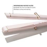 T3 Micro Curling Straightener 2-in-1 Styling Iron with CeraGloss Ceramic Plates, 9 Heat Settings, Digital Display, Satin Blush, 301389-UL-10