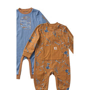 Carhartt Long-Sleeve Coveralls 2-Piece Set for Babies, Carhartt Brown, 6 Months
