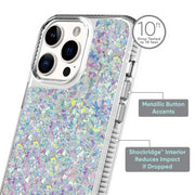 onn. WIAIRG100141576 Phone Case for iPhone 14 Pro Max / iPhone 13 Pro Max / iPhone 12 Pro Max - Iridescent Glitter Fleck